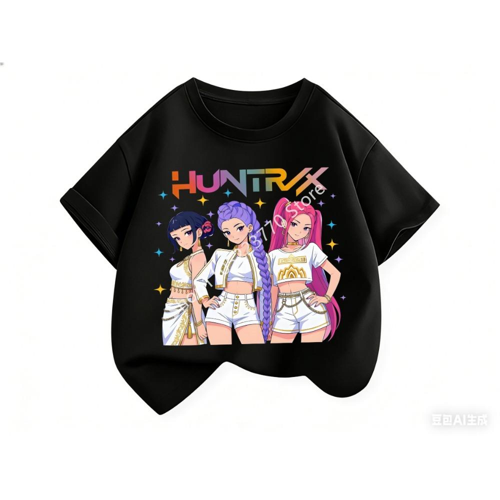 2026 Toddler Girl Clothes Kpop Demon Hunt Ers Cartoon Tee Shirt Funny Gift for Fans Harajuku Cool Kids T-shirts Summer Tops