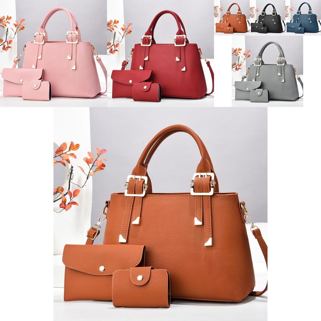 Fashionable Three Piece Macaron Handbag Set With Stylish Shoulder Crossbody Design