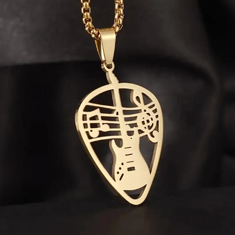 Neue Hohl-Musikgitarrenplektrum-Anhänger Halskette Vielseitiger High-End Schmuck