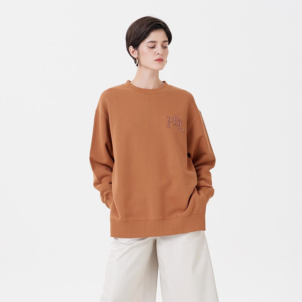 PINBLACK Unisex Slit Logo Embroidery Mtm Camel