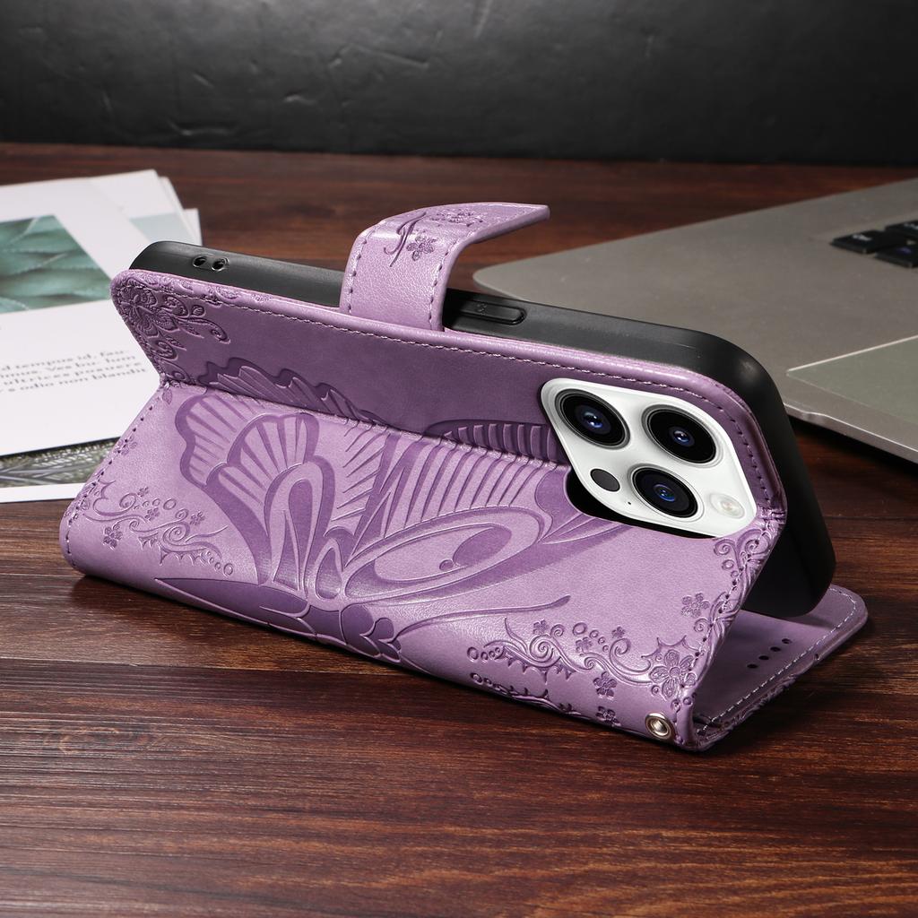 Wallet Bags Flip Cover Case For iPhone 16 15 14 13 12 11 Pro Max Plus 16Pro 15Pro Magnetic Leather Phone Cases Printed Butterfly