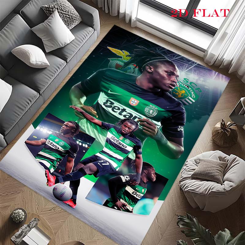 Sporting CP Teppich für Wohnzimmer Schlafzimmer Zuhause Sofadekoration, Rutschfeste Bodenmatte für Kinder zum Spielen