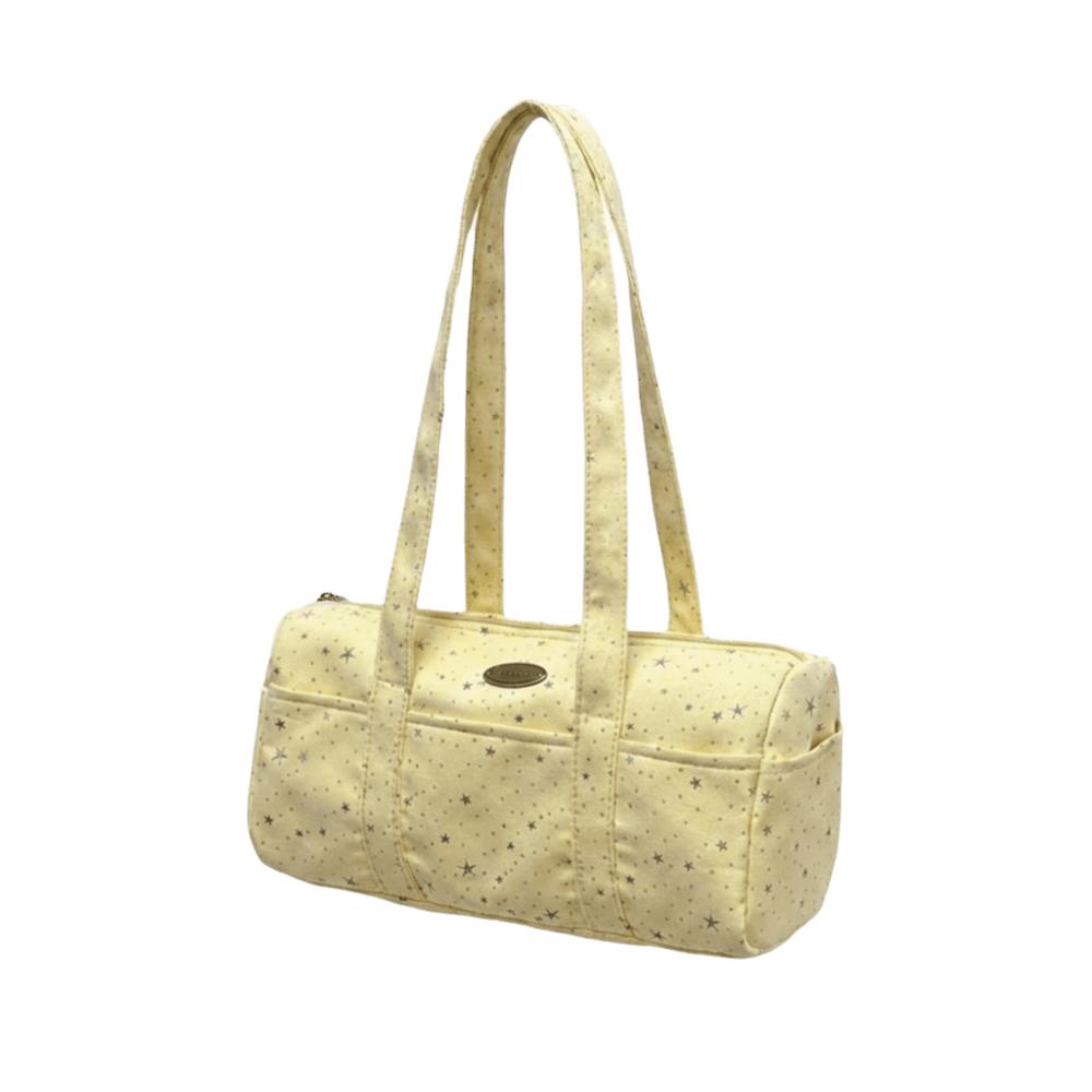 Multi-Pocket Polka Dot Star Pillow Bag Large Capacity Underarm Bag Round Boston Bag Commuting жёлтый