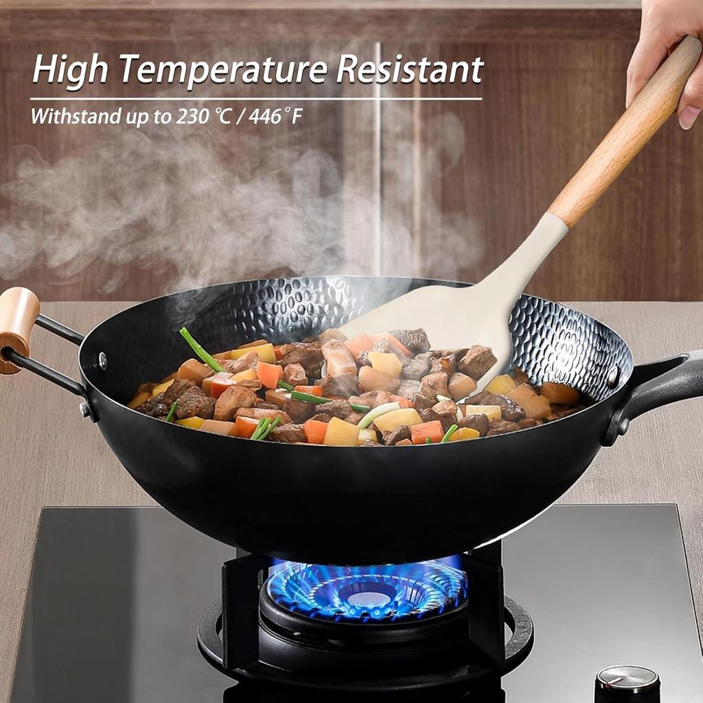 Cooking Utensils Set, 22 Pcs Heat Resistant Silicone Kitchen Utensils Spatula Set with Holder, Kitchen Gadgets Utensil Set for Nonstick Cookware White