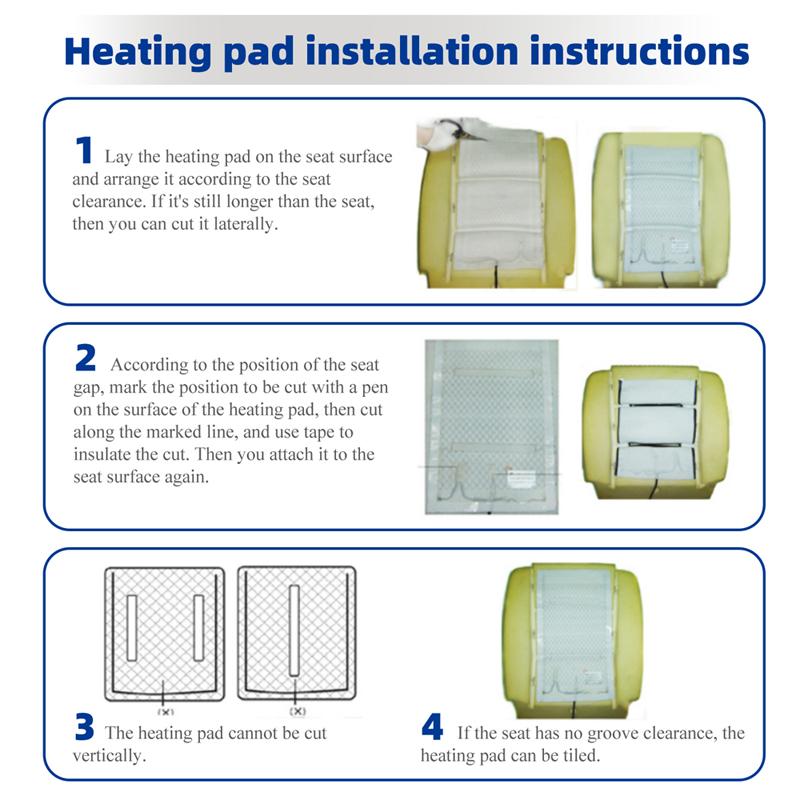 Car Seat Heater Kit Fit 2 Seats 12V Universal Carbon Fiber Heating Pads 2 Dial 5 Level Dual Control Switch System Winter Warmer