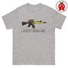 I Don't Call 911 T-Shirt, Camo Style AR15 AK47 Rifle Graphic, 2A Rights Self-Defense Military Veteran Gun Gift