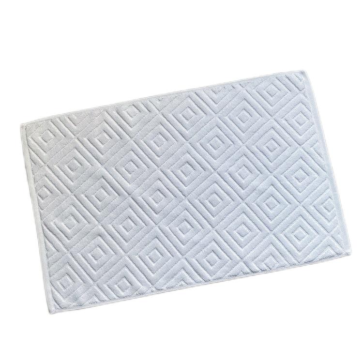 

Inyahome White 100% Cotton Luxury Hotel Towel Mats Ultra Soft and Super Absorbent Machine Washable Floor Bath Mat for Bathroom 40x60cm