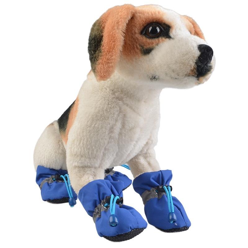 4pcs/set Waterproof Pet Dog Shoes Anti-slip Rain Boots Footwear Small Puppy Dog Pet Booties Supplies