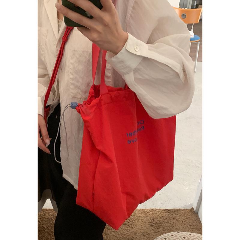 Casual canvas bag Lazy Wind Girl 2025 new simple nylon cloth tote bag large-capacity shoulder bag