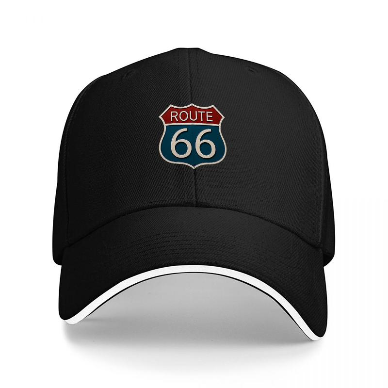BERRETTO BASEBALL CLASSICO ROUTE NERO CON ICONICO DISEGNO EMBLEMA AUTOSTRADALE PER Unisex E DONNE ACCESSORIO STILE STRADALE