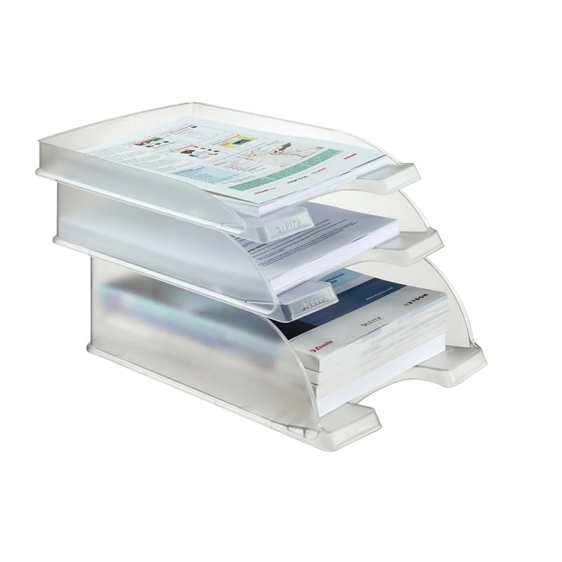 LEITZ Plus Letter Tray Standard A4 Vertical 500 Sheet Capacity Clear 5227-10-03