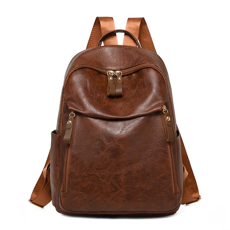 Casual Pu Backpack for Women Fashion Lightweight Retro Large Capacity Women Small Backpack