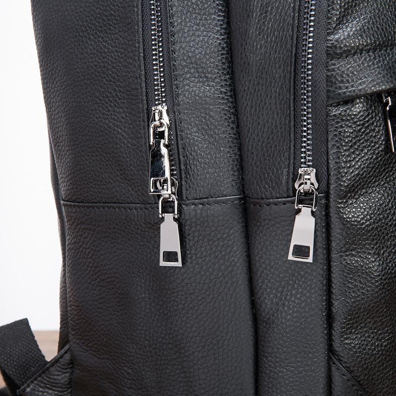 Men Genuine Leather Design Casual Travel Bag Male Fashion Backpack Daypack College Student School Book 17" Laptop Bag