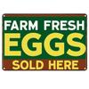 Mfoever Chicken Egg Shabby Chic Poste Tin Signs Metal Plate Farm Fresh Eggs Metal Tinplate Sign Poster xcm