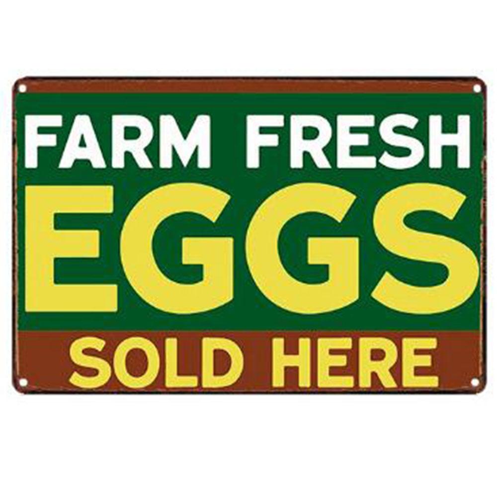 Cheap Chicken Egg Shabby Chic Poste Tin Signs Metal Plate Farm Fresh