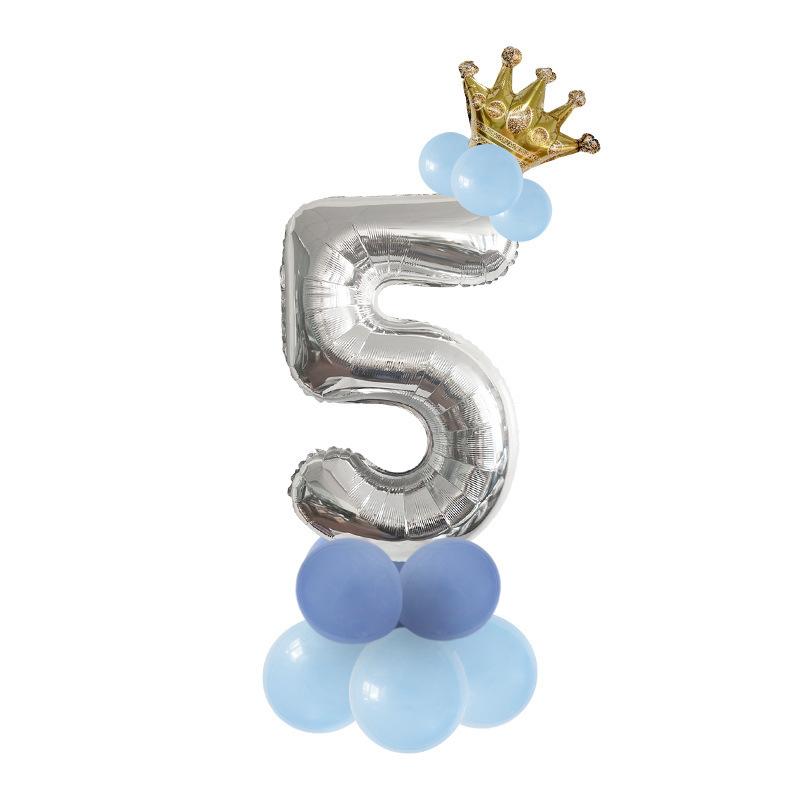 Digital Aluminum Film Balloon Set Balloon Bundle Balloon Column Baby Birthday Party Decoration Arrangement