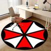 1pc Home Office Outdoor Gift Circular Rug Red White Black Umbrella Logo Design Carpet Mat Round Area Rug for Bedroom Living Room Non-Slip PadRC2817