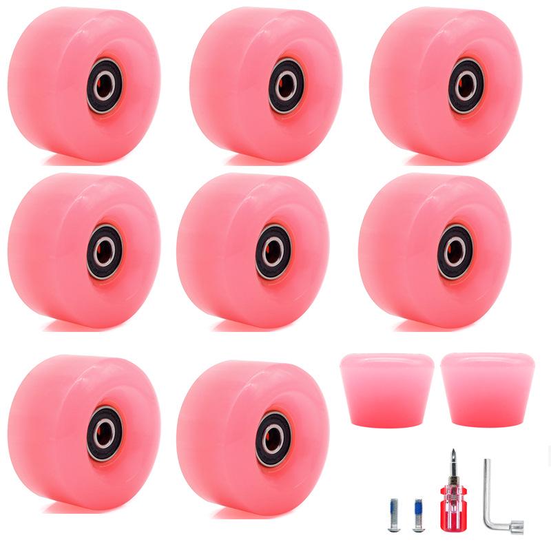 Double-Row Roller Skates with Translucent High-Elastic PU Jelly Wheels