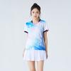 Womens Badminton Sport Set Quick-Dry Short Sleeve Top Skort Pants Training Competition Team Uniform