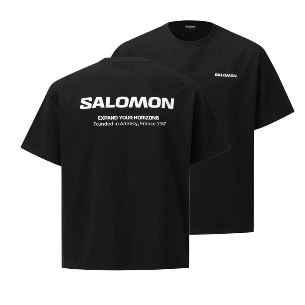 SALOMON T Shirts Men's Black Crew Neck D00431