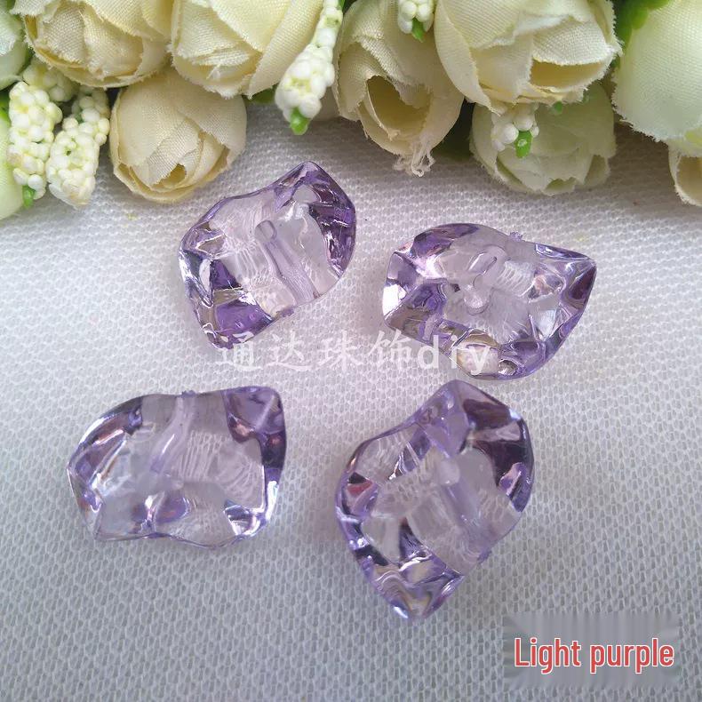 DIY Acrylic Irregular Beaded Earring Kit - Imitation Crystal Ice Cube Beads (19x28mm)