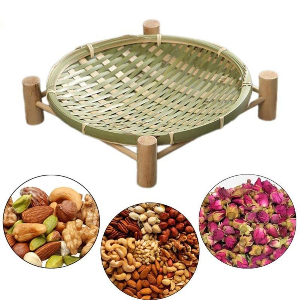 Decorative Basket Bamboo Dried Fruit Tray Woven Storage Baskets New Bamboo Basket Trays