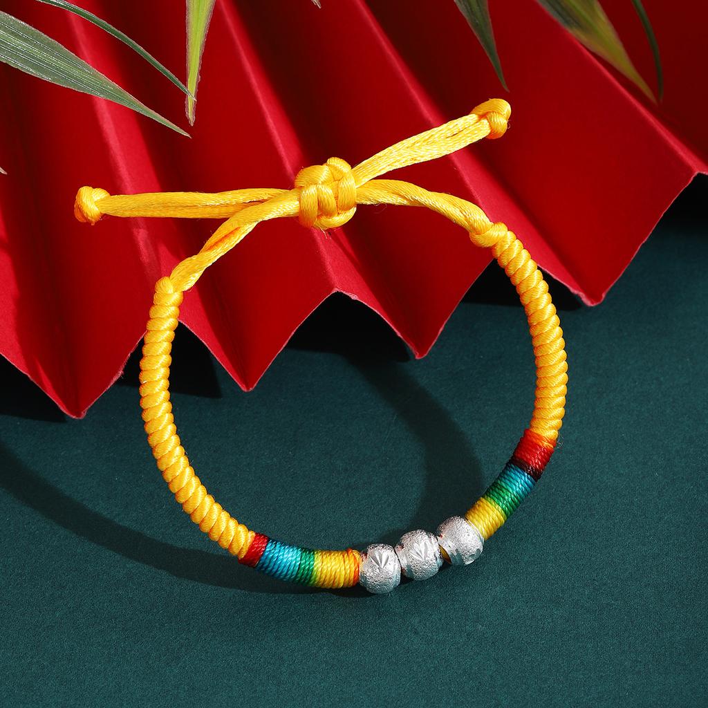 Colorful Rope Beaded Ethnic Style Hand-Woven Hand Rope, Tibetan Light Luxury High Sense Adjustable Fashion Jewelry Women