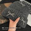 Koreanischer Blogger Strickmütze mit Bommel Herbst und Winter Ins Großer Kopfumfang Vielseitig Mode Ohrenschutz Strickmütze