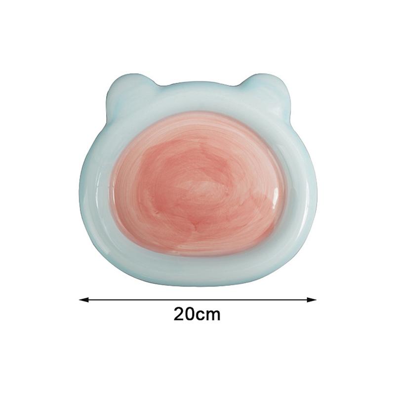 

Керамическая миска для кошек с красочным дизайном, миска для кошачьего корма, тарелка для воды, блюдо для лакомств, большой диаметр, устойчивая к опрокидыванию, для защиты шеи