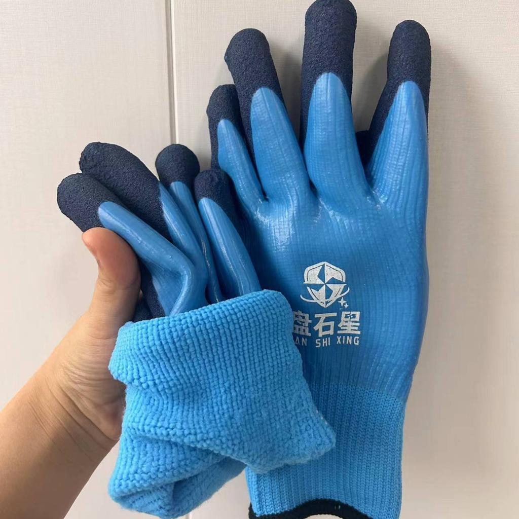 Winter Thick And Velvet And Cold Resistant Labor Gloves Keep Warm, Warm, And Wear,resistant