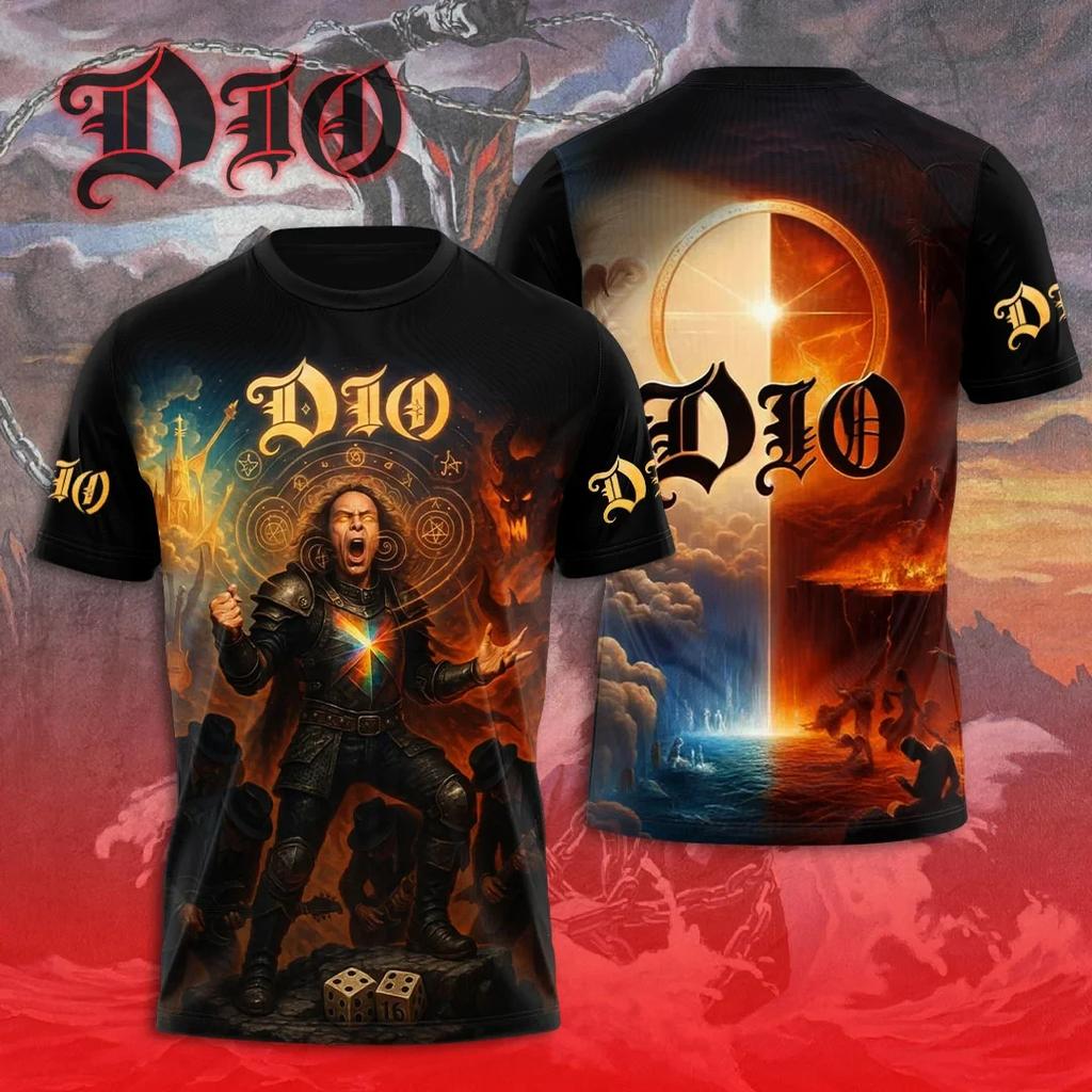 Heavy Metal Rock Band Dio Pattern 3D Printed T-shirt Men's Fashion Harajuku Short Sleeved Top Street Trend Hip-hop Dio Funnny Clothing