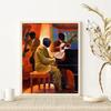 Vintage Jazzmusiker Saxophon Violine Poster und Drucke Leinwandmalerei Wandkunst Bilder Modernes Café Bar Heimdekor Geschenk