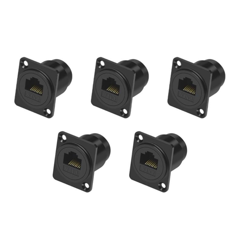 Adattatore Connettore RJ45 Cat6 da Pannello Adattatore RJ45 Femmina a Femmina Modulo Passante con Filettatura Estensione Ethernet di Rete
