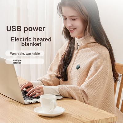 Gorąca Wyprzedaż Przenośny Elektryczny Podgrzewany Koc Podróżny z Ładowaniem USB do Użytku na Zewnątrz, Koc Ocieplający do Biura bez power banku