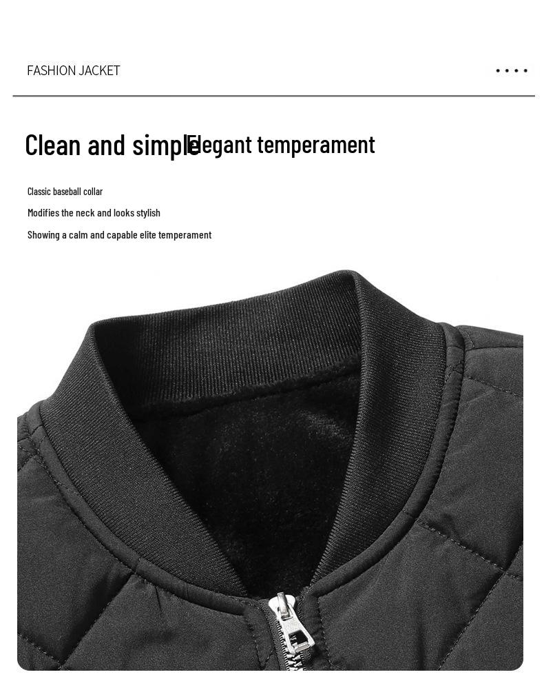 2024 Men's Large Winter Down Jacket - Velvet-Lined, Thickened Baseball Style with Stand Collar