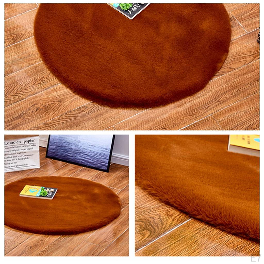 Round Shaped Rug Artificial Wool Hairy Carpet Floor Mat Soft Area Tapetes,60cm