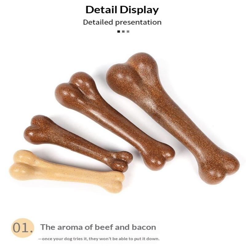 Dog Bone Chew Toys Indestructible Natural Non-Toxic Anti Bite Portable Toys for Indoor Outdoor Use
