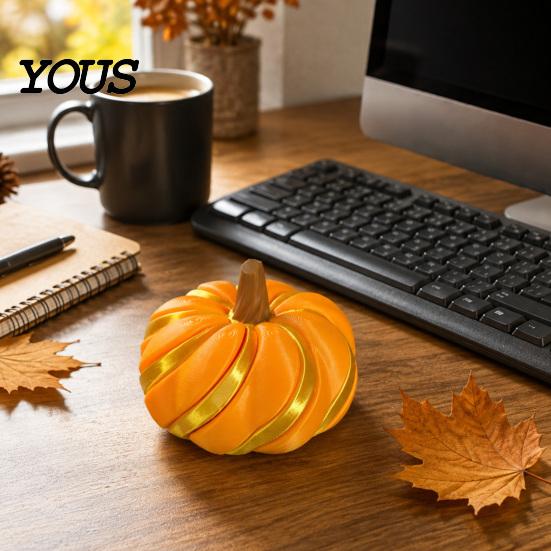 Desktop Sensory Toys for Adults 3D Printed Spiral Pumpkin Fidget Toy, Decompression Hand Spinner, Creative Toy Anxiety Desk Stress Relief And