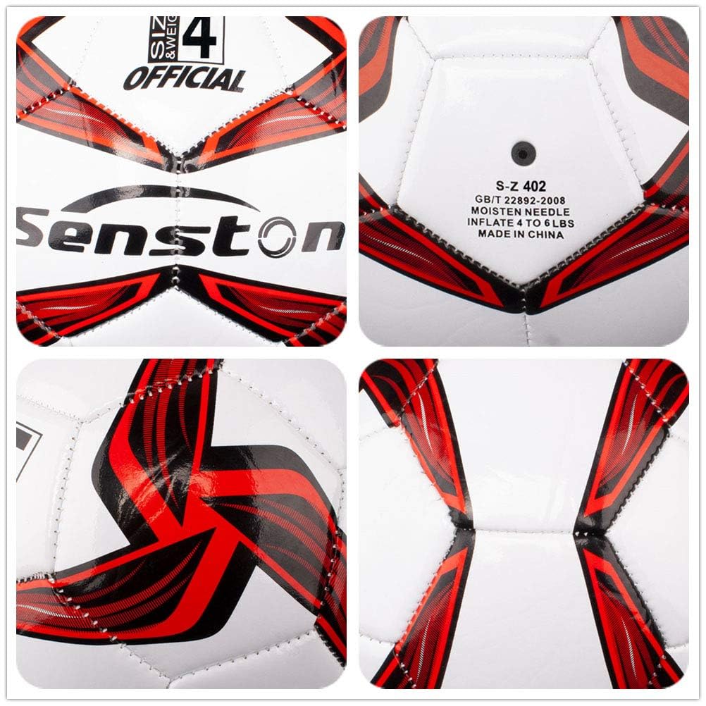 Senston Fußball 4 für Kinder und Grund- und Sekundarschultrainingsball Spiel Fußball und Pumpe Nein. Teenager,