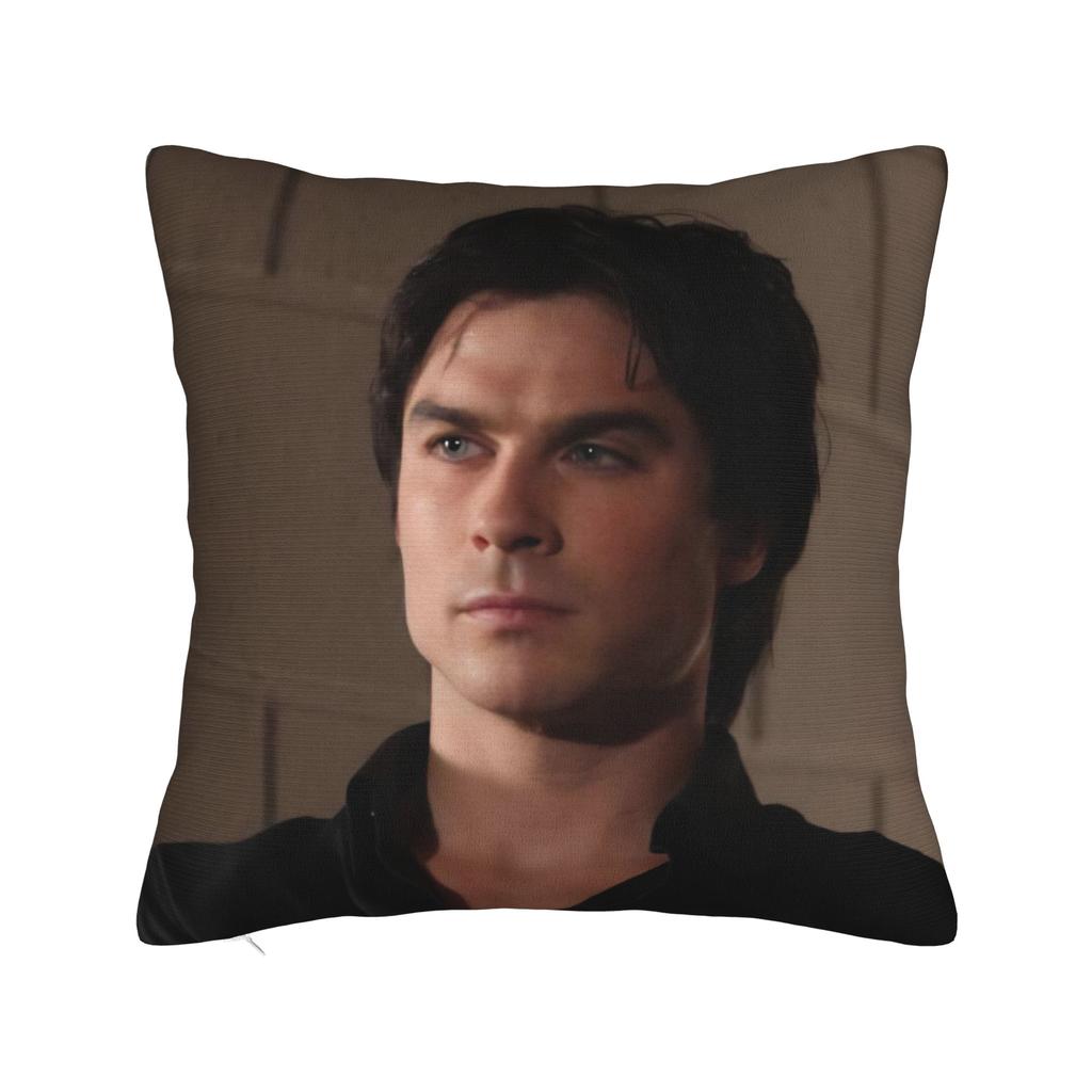 Ian Somerhalder Pillowcase Printed Polyester Cushion Cover Decorations Damon Salvatore Cat Throw Pillow Case Cover