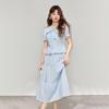 IEF French Style Two-Piece Long Dress Set