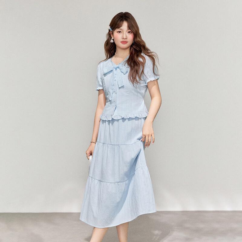 IEF French Style Two-Piece Long Dress Set