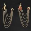1PC Peacock Suit Accessories Chain Tassel Collar Pins Vintage Men Women Crystal Corsage Brooch Pin