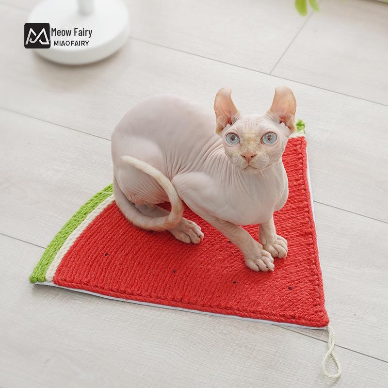 Meowxianer Watermelon Cat Scratching Board & Hemp Mat Cat Toy Set