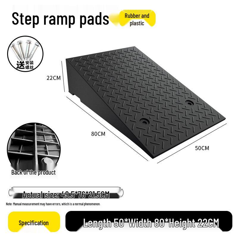 Rubber and Plastic Sloped Threshold Ramp Pad