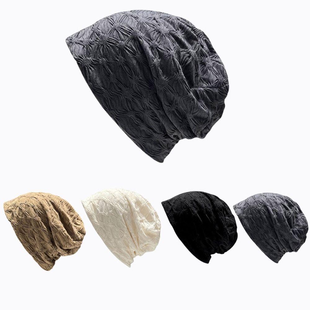 Slouchy Hat Night Sleep Cap Hair Care Hijab Turban Cap Big Head Beanie Hat  Spring Autumn