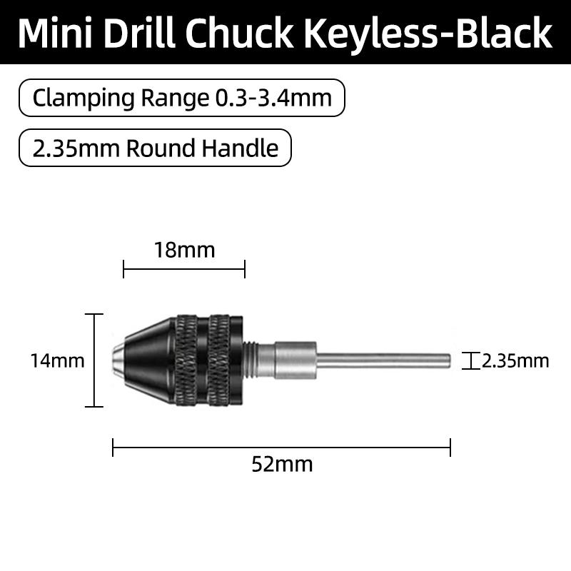 Mini Keyless Chuck Quick Change Electric Drill Bits Collet Converter Extension Screwdriver Chucks Adapter Fixture 1/4" Hex Shank