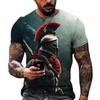 European and American Fashion Retro Spartan Warrior Graphic T-shirt For Men New Trend Casual 3D Printed Cool Personality Tee Top