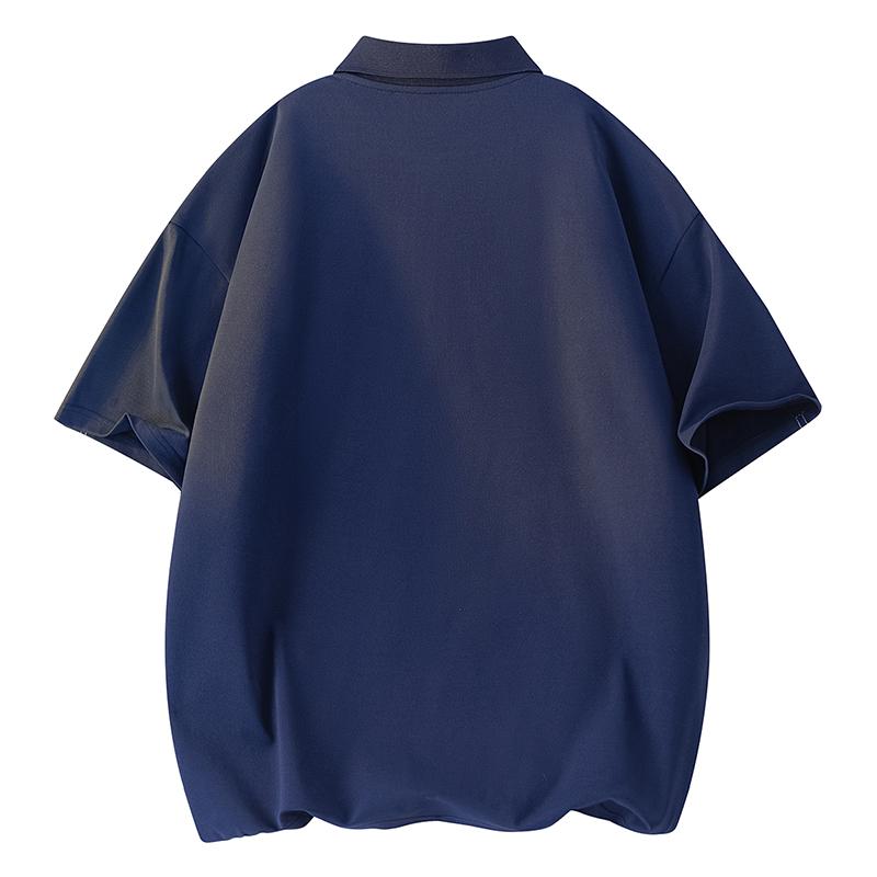 Large Size Short-sleeved T-shirt Men's Summer Thin Loose Lapel Casual Polo Shirt Top