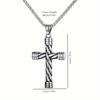 Simple Stainless Steel Necklace with Spiral Column Cross Pendant